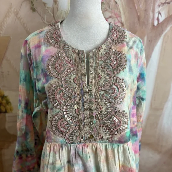 NEW Soft Surroundings Bazille Pastel Embroidered Tunic - Picture 3 of 14